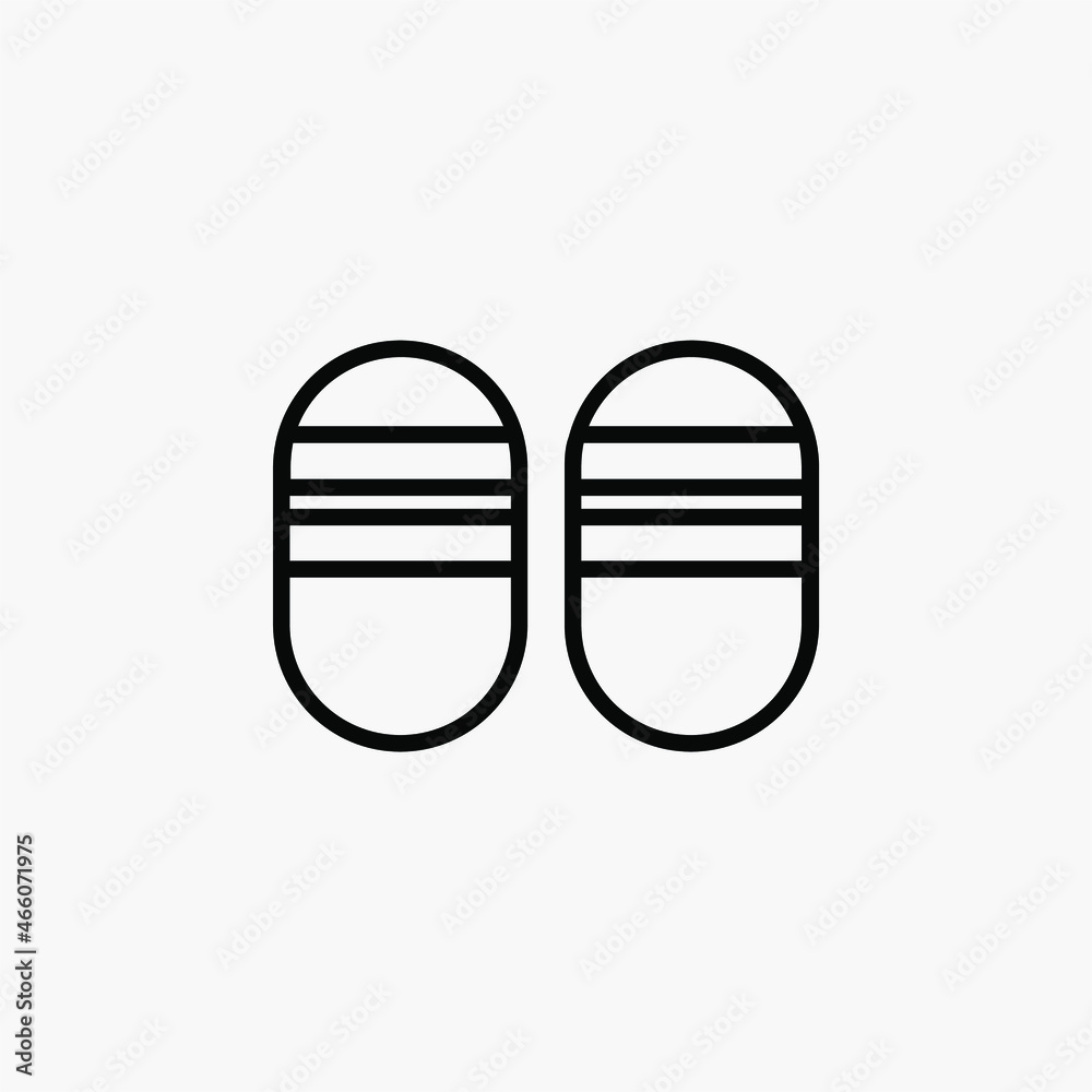 Slipper, sandal line icon design concept Slipper, sandal line icon design concept