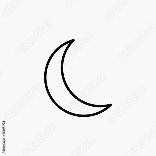 Moon, crescent line icon design concept 