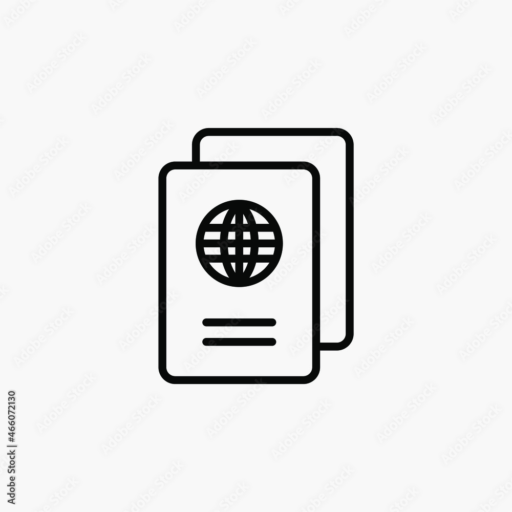 Passport line icon design concept Passport line icon design concept