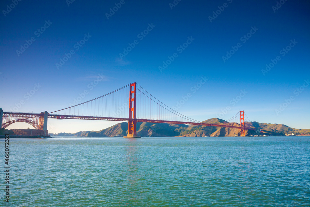 San Francisco Golden Gate Bridge Blue Sky
