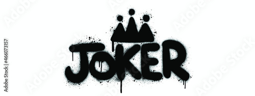 Joker lettering with crown, sprayed. Illustration for logo, print. Vector. photo