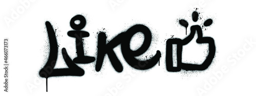 Like logo with hand icon. graffiti style. vector. isolated.