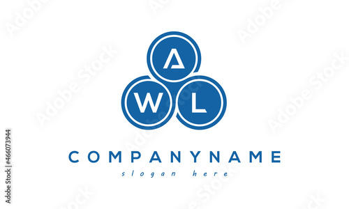 AWL three letters creative circle logo design with blue