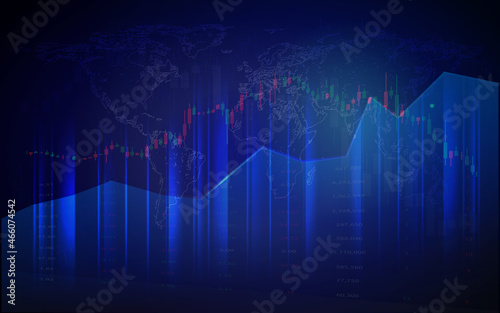 Stock market or forex trading candlestick graph in graphic design for financial investment background