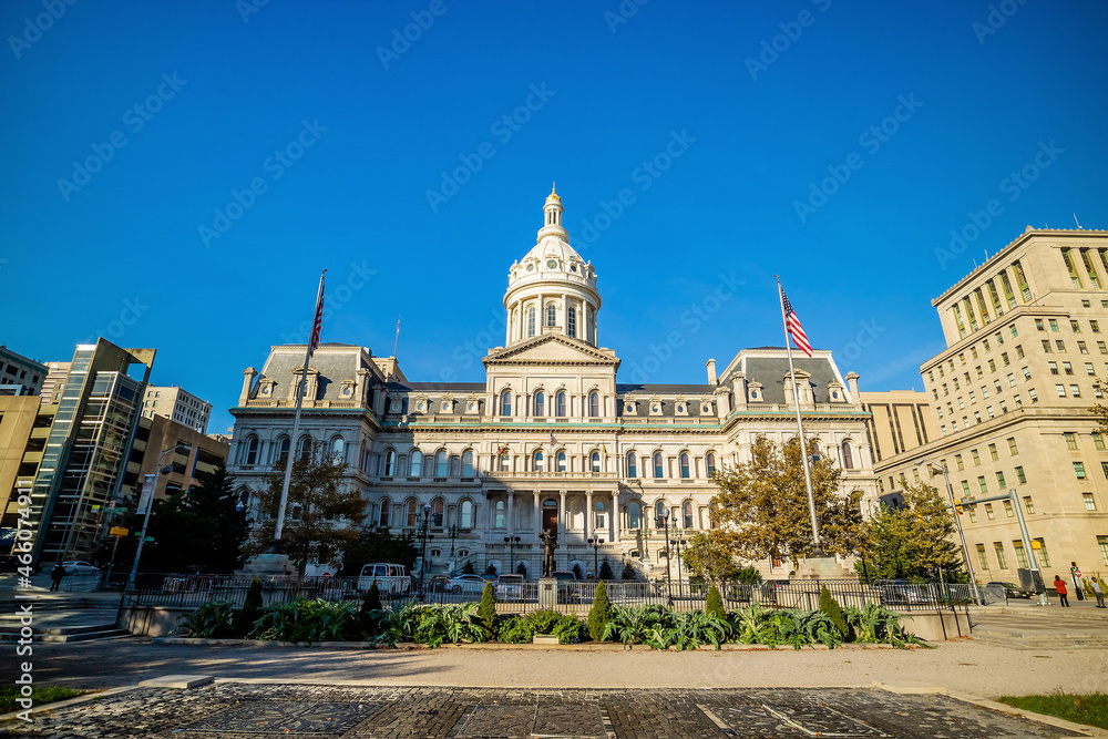 Obraz premium The city hall of Baltimore Maryland