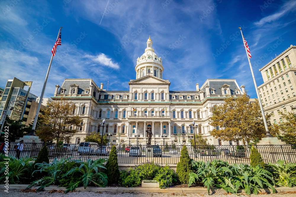 Obraz premium The city hall of Baltimore Maryland