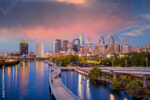 Philadelphia downtowncity skyline, cityscape in Pennsylvania