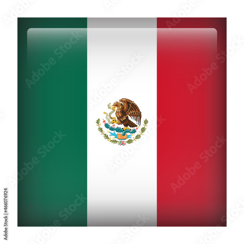 Mexico Square Country Flag button Icon
