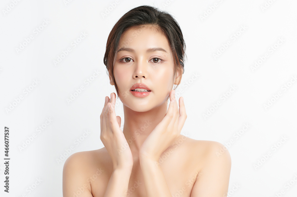 Beautiful young asian woman with clean fresh skin on white background, Face care, Facial treatment, Cosmetology, beauty and spa, Asian women portrait. Beautiful young asian woman with clean fresh skin on white background, Face care, Facial treatment, Cosmetology, beauty and spa, Asian women portrait.