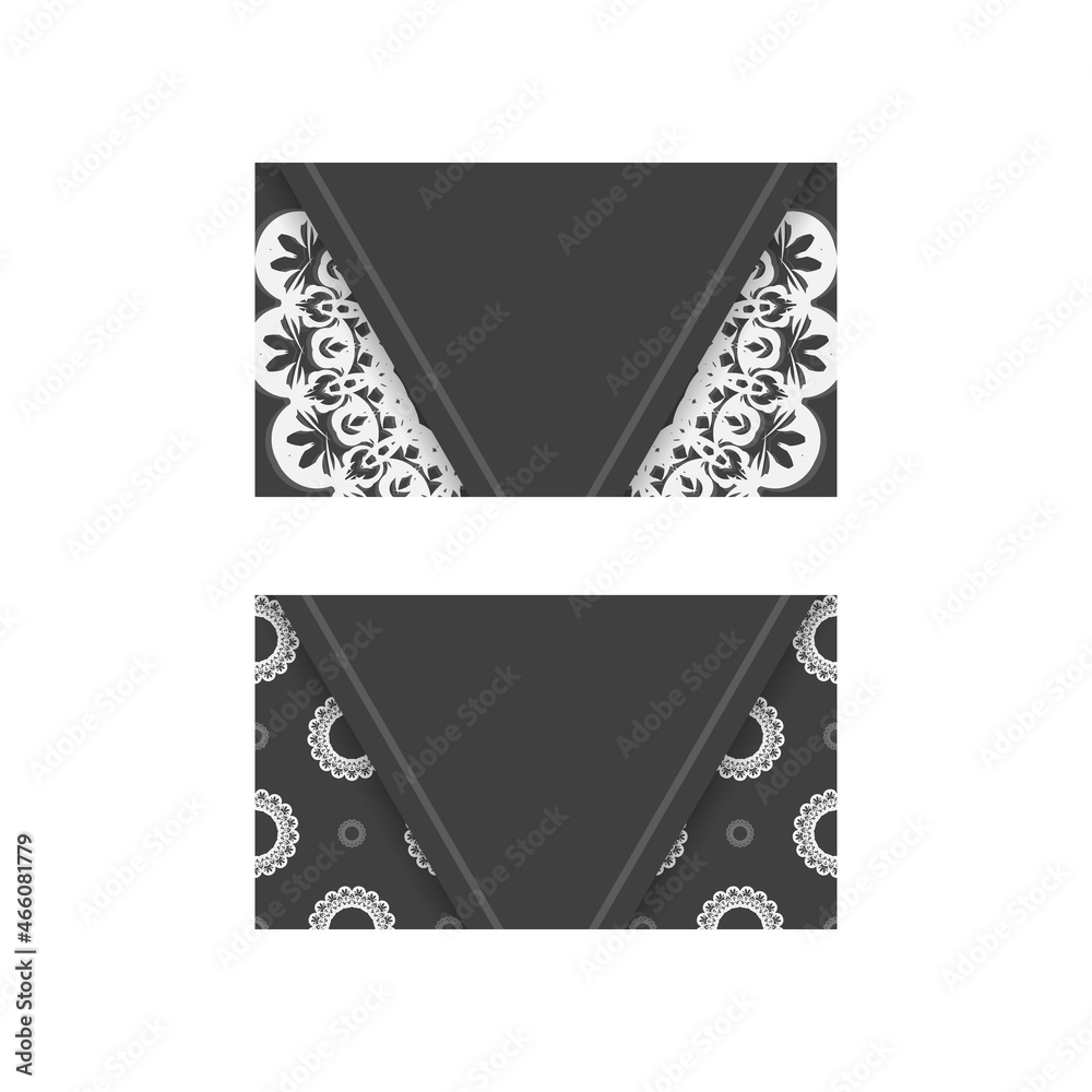 Business card in black with Indian white pattern for your brand. Business card in black with Indian white pattern for your brand.