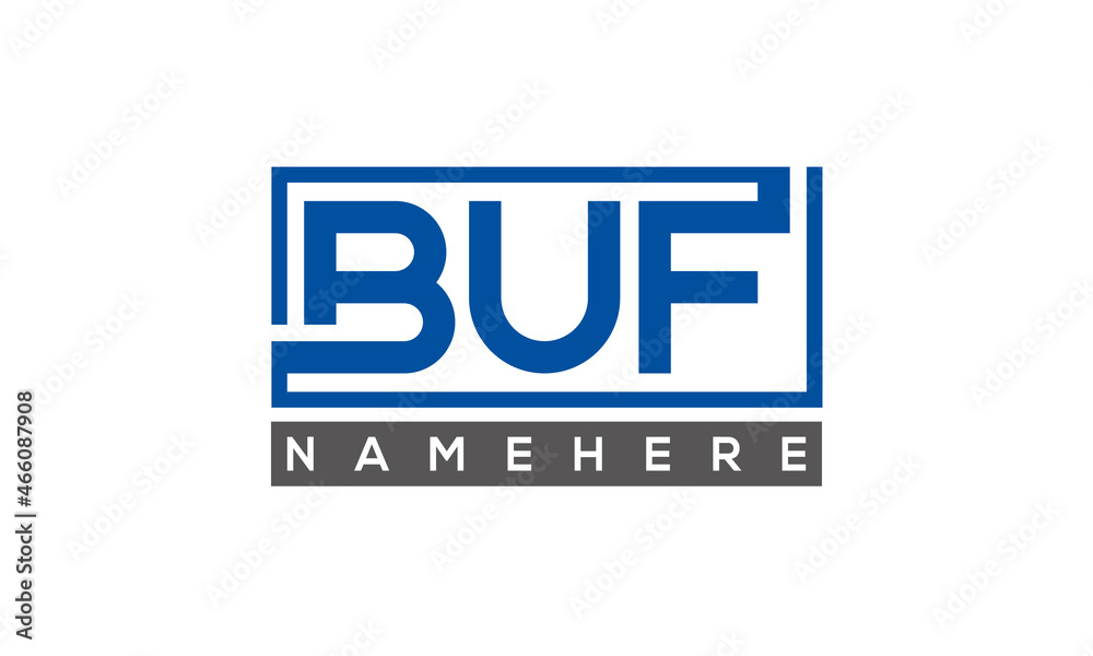 BUF Letters Logo With Rectangle Logo Vector BUF Letters Logo With Rectangle Logo Vector