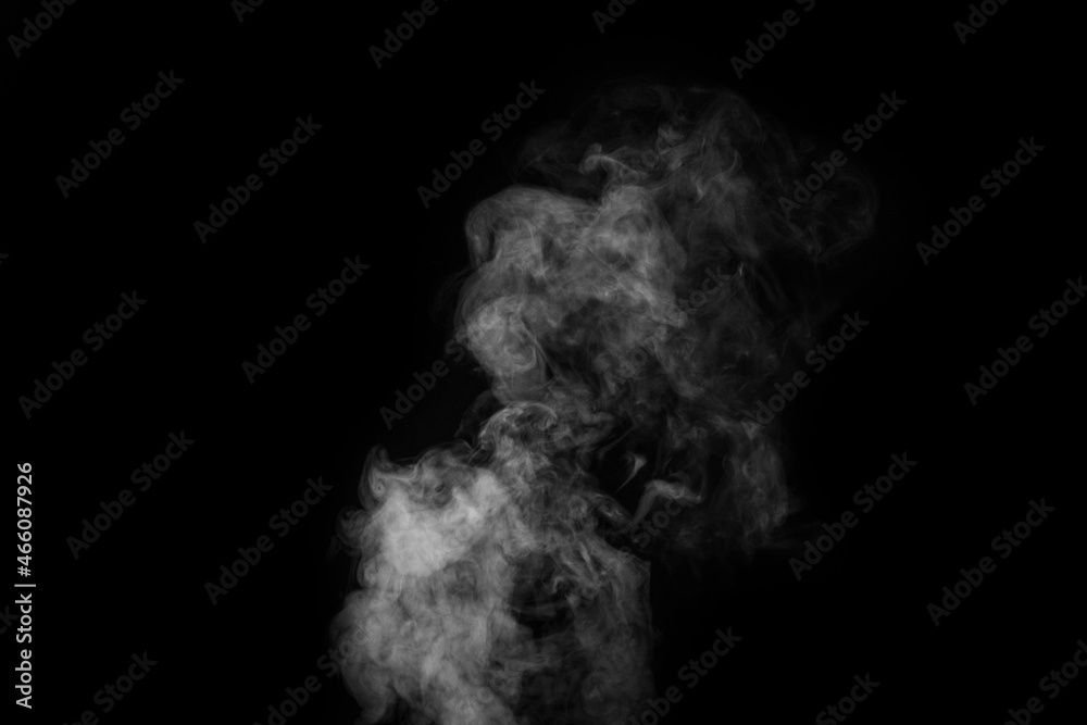 White vapor, smoke on a black background to add to your pictures. Perfect smoke, steam, fragrance, incense White vapor, smoke on a black background to add to your pictures. Perfect smoke, steam, fragrance, incense