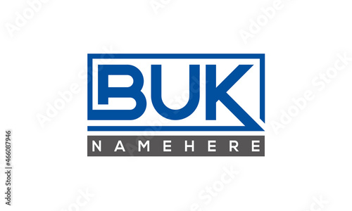 BUK Letters Logo With Rectangle Logo Vector