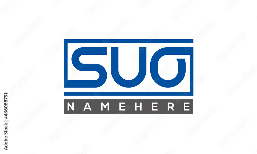 SUO Letters Logo With Rectangle Logo Vector SUO Letters Logo With Rectangle Logo Vector
