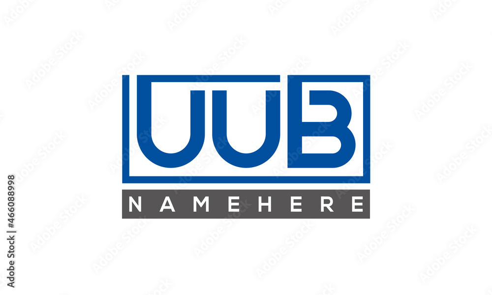 UUB Letters Logo With Rectangle Logo Vector UUB Letters Logo With Rectangle Logo Vector