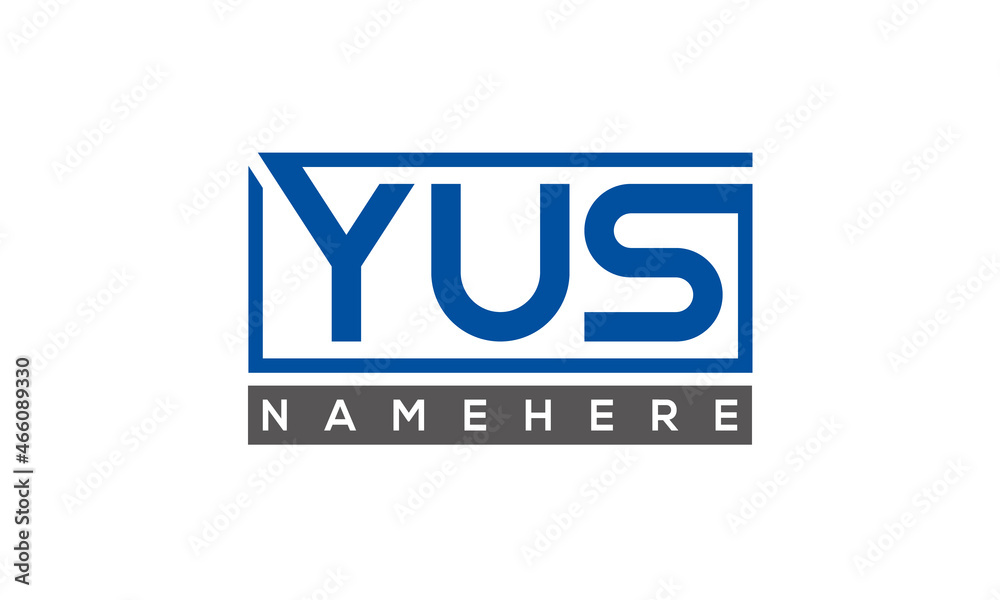 YUS Letters Logo With Rectangle Logo Vector YUS Letters Logo With Rectangle Logo Vector