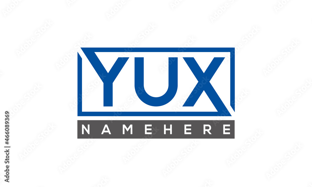 YUX Letters Logo With Rectangle Logo Vector YUX Letters Logo With Rectangle Logo Vector