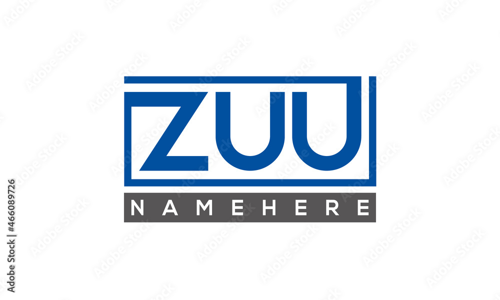 ZUU Letters Logo With Rectangle Logo Vector ZUU Letters Logo With Rectangle Logo Vector