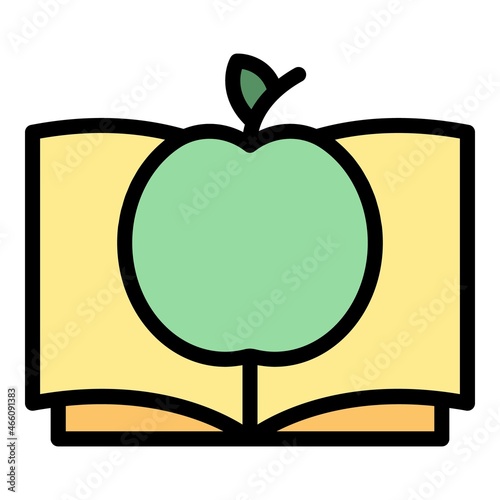 Inclusive education open book icon. Outline inclusive education open book vector icon color flat isolated photo