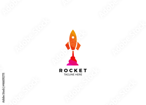 rocket advance technology launching vector logo design