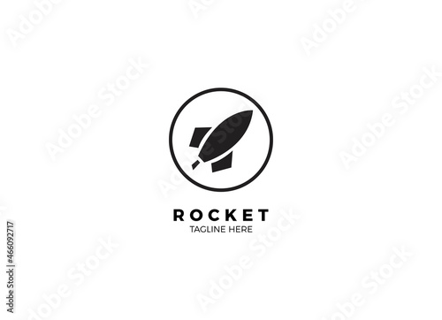 rocket advance technology launching vector logo design