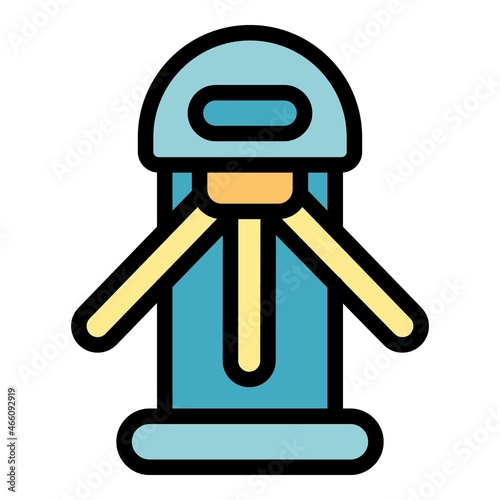 Turnstile icon. Outline turnstile vector icon color flat isolated