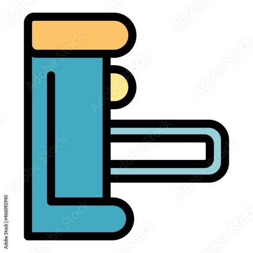 Turnstile barrier icon. Outline turnstile barrier vector icon color flat isolated