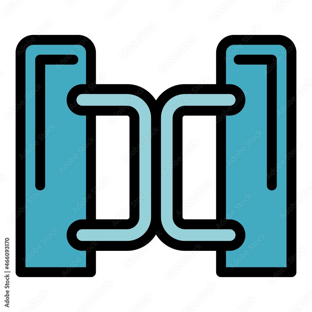 Gate turnstile icon. Outline gate turnstile vector icon color flat isolated Gate turnstile icon. Outline gate turnstile vector icon color flat isolated