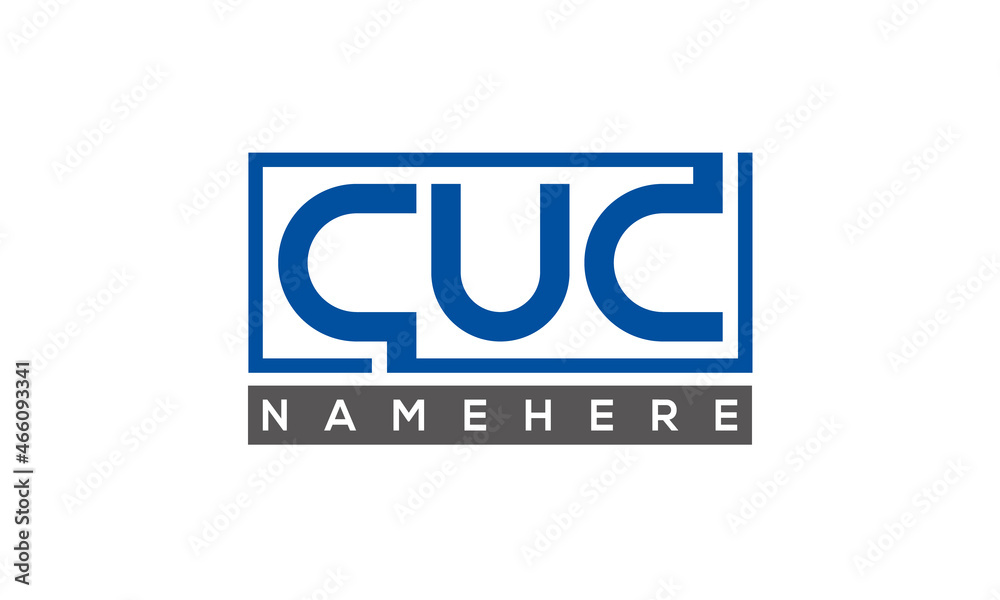 CUC Letters Logo With Rectangle Logo Vector CUC Letters Logo With Rectangle Logo Vector