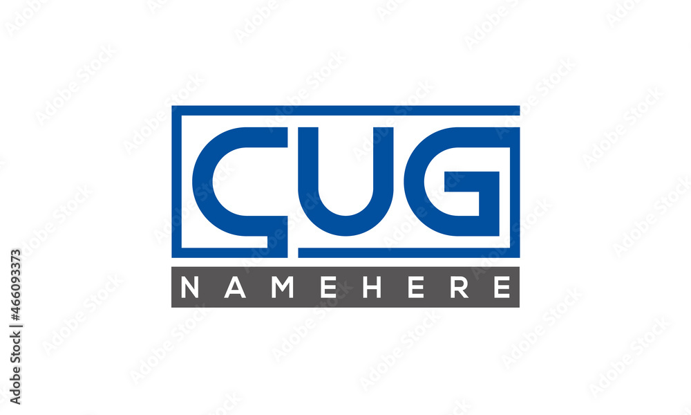 CUG Letters Logo With Rectangle Logo Vector CUG Letters Logo With Rectangle Logo Vector