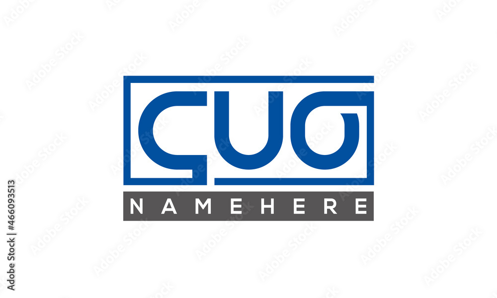 CUO Letters Logo With Rectangle Logo Vector CUO Letters Logo With Rectangle Logo Vector