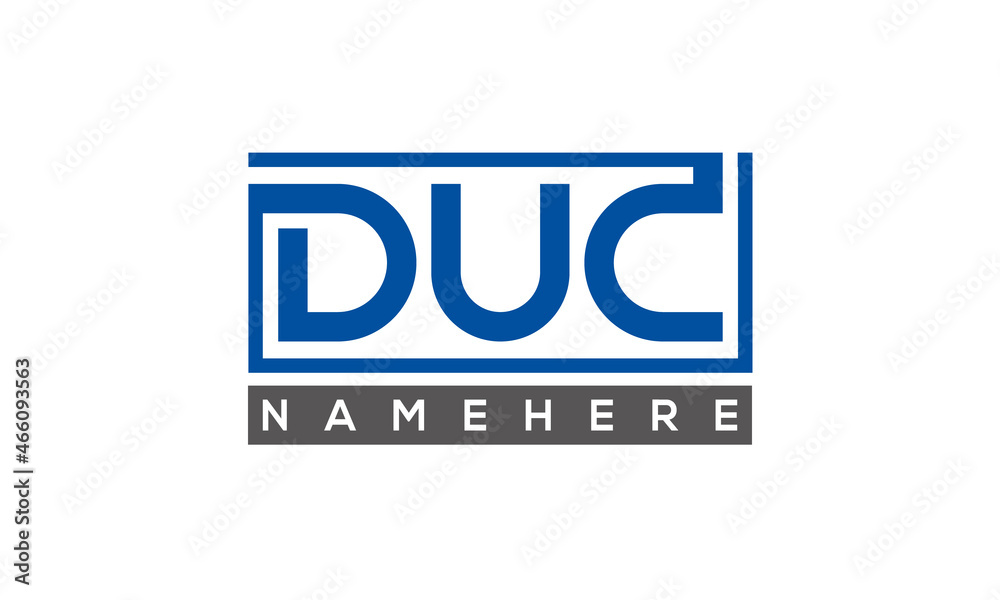 DUC Letters Logo With Rectangle Logo Vector DUC Letters Logo With Rectangle Logo Vector