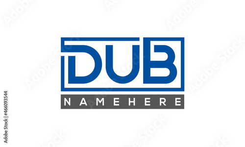 DUB Letters Logo With Rectangle Logo Vector