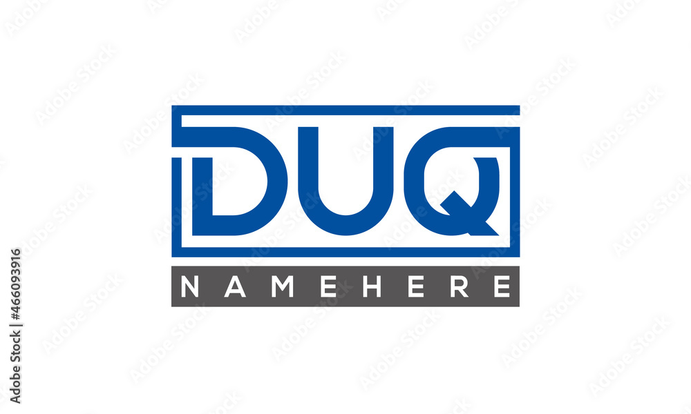 DUQ Letters Logo With Rectangle Logo Vector DUQ Letters Logo With Rectangle Logo Vector