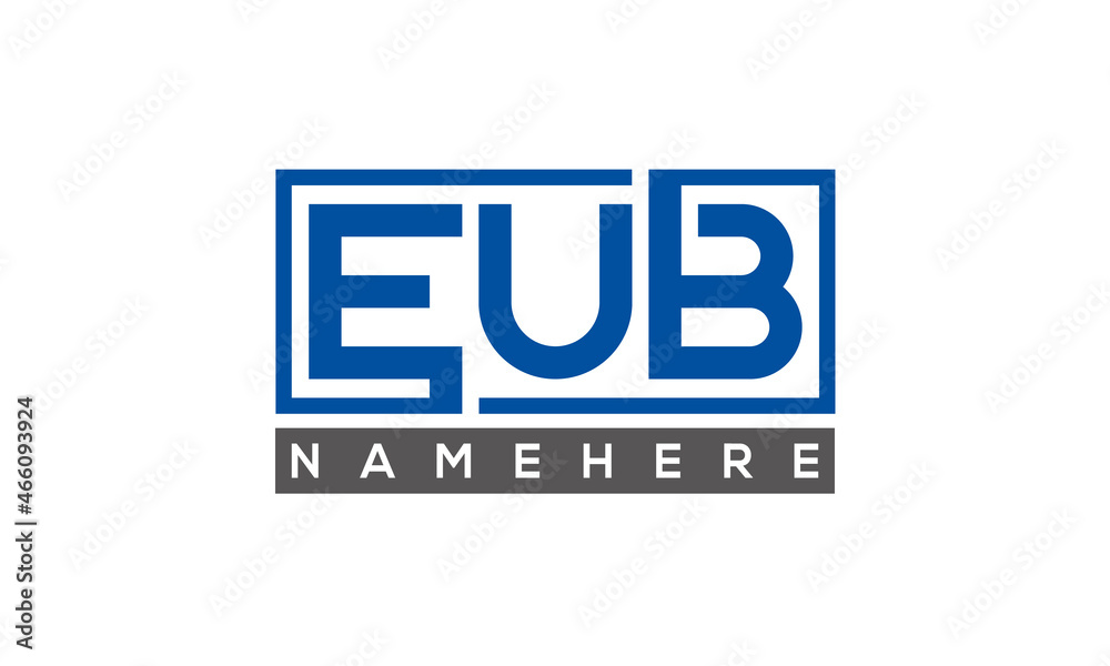 EUB Letters Logo With Rectangle Logo Vector EUB Letters Logo With Rectangle Logo Vector