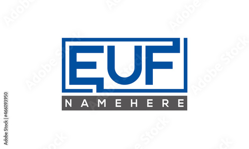 EUF Letters Logo With Rectangle Logo Vector photo