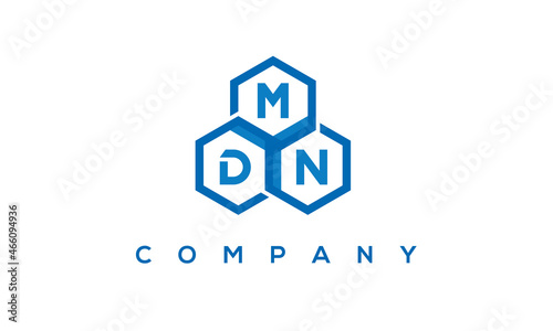 MDN letters design logo with three polygon hexagon logo vector template photo