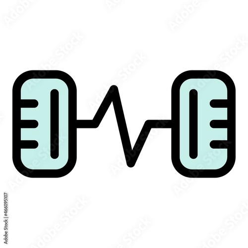 Fitness health icon. Outline fitness health vector icon color flat isolated