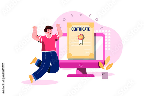 Certification Illustration concept. Flat illustration isolated on white background.