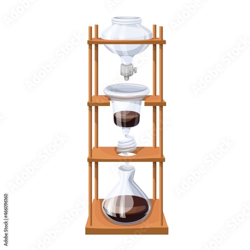 Dutch Coffee, Drip Cold Brew Coffee Maker vector illustration.