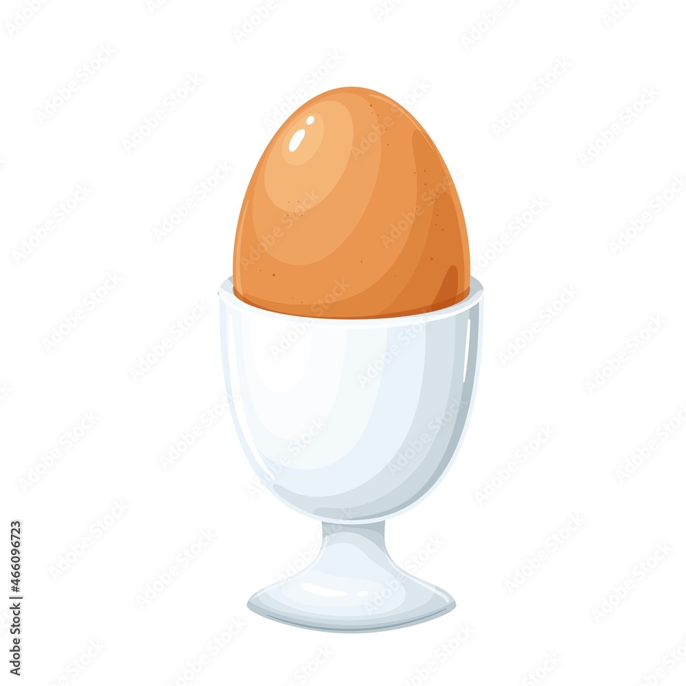 Boiled eggs in eggshell in egg holder vector illustration. Boiled eggs in eggshell in egg holder vector illustration.