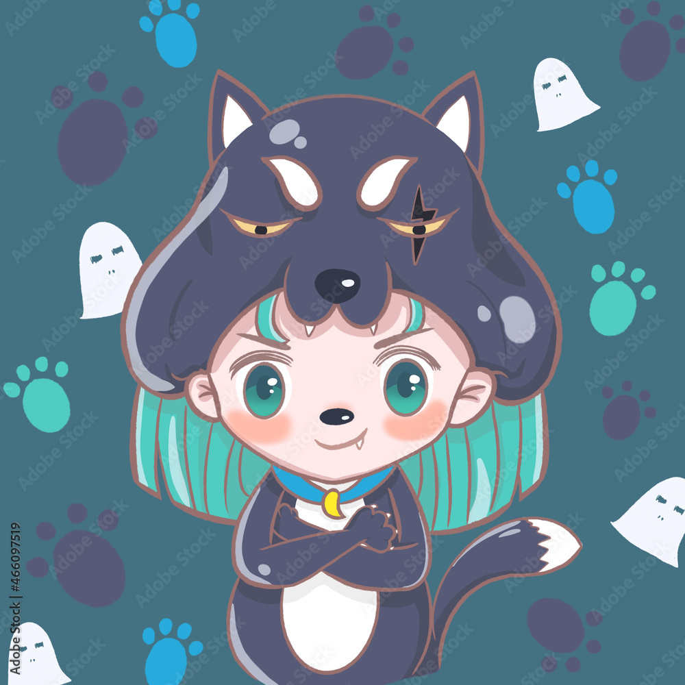 different carton character of halloween concept different carton character of halloween concept