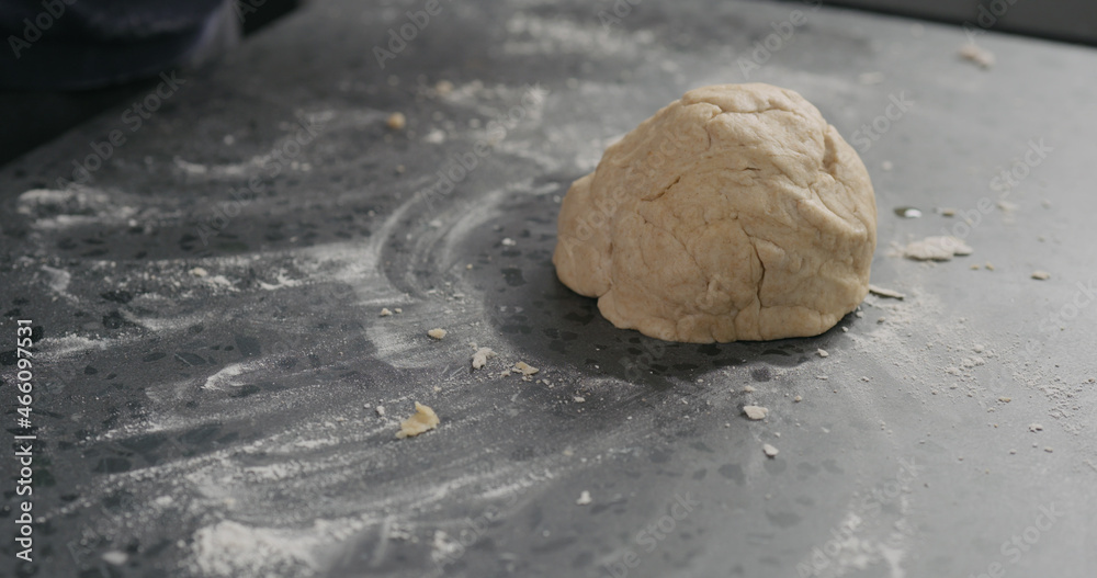dough in process on concrete countertop dough in process on concrete countertop