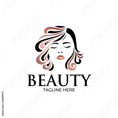 beauty woman logo design template