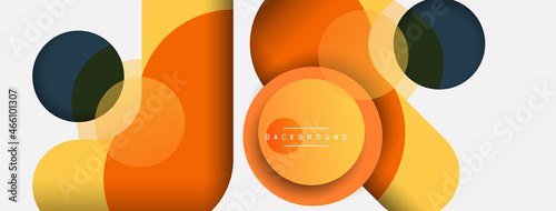Vector round shapes circles minimal geometric background. Vector illustration for wallpaper banner background or landing page © antishock