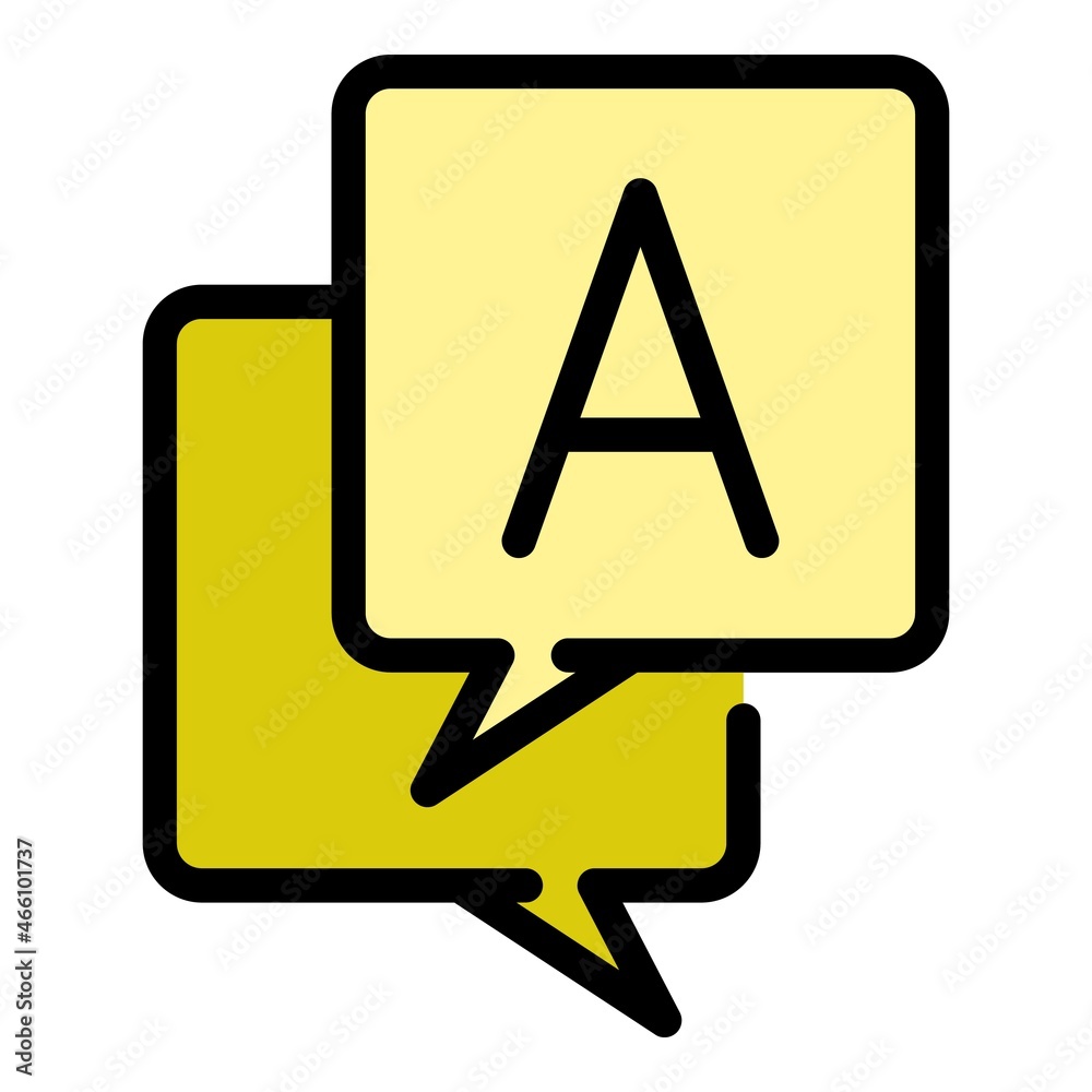 Translate operating system icon. Outline translate operating system vector icon color flat isolated Translate operating system icon. Outline translate operating system vector icon color flat isolated