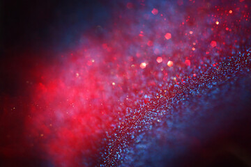 background of abstract blue, red, purple and black glitter lights. defocused