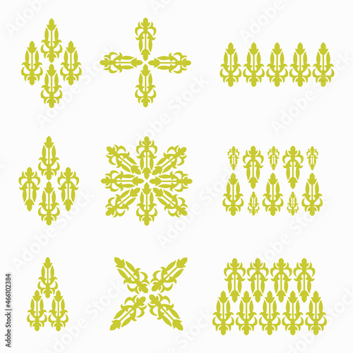 Traditional Malay Kuntum Bersanding vector pattern, suitable for illustration, animation and background