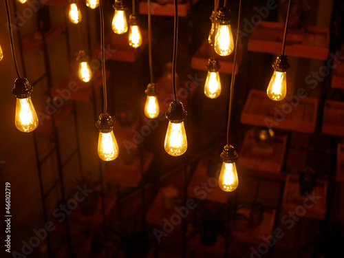 Warm lights hanging from ceiling © Bryan