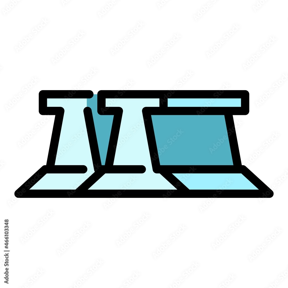 Metallurgy tool icon. Outline metallurgy tool vector icon color flat isolated